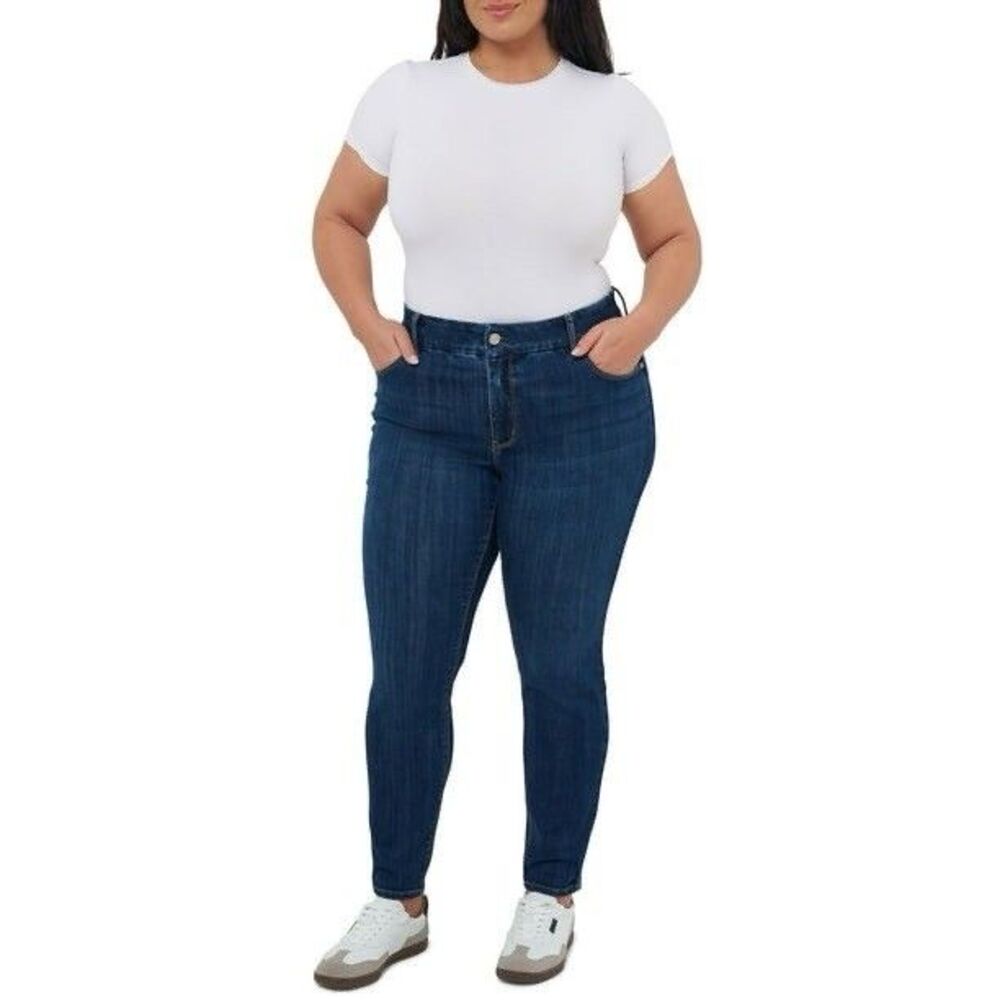 Seven7 Women's Plus Tummyless Jean Blue Size 18W NWT